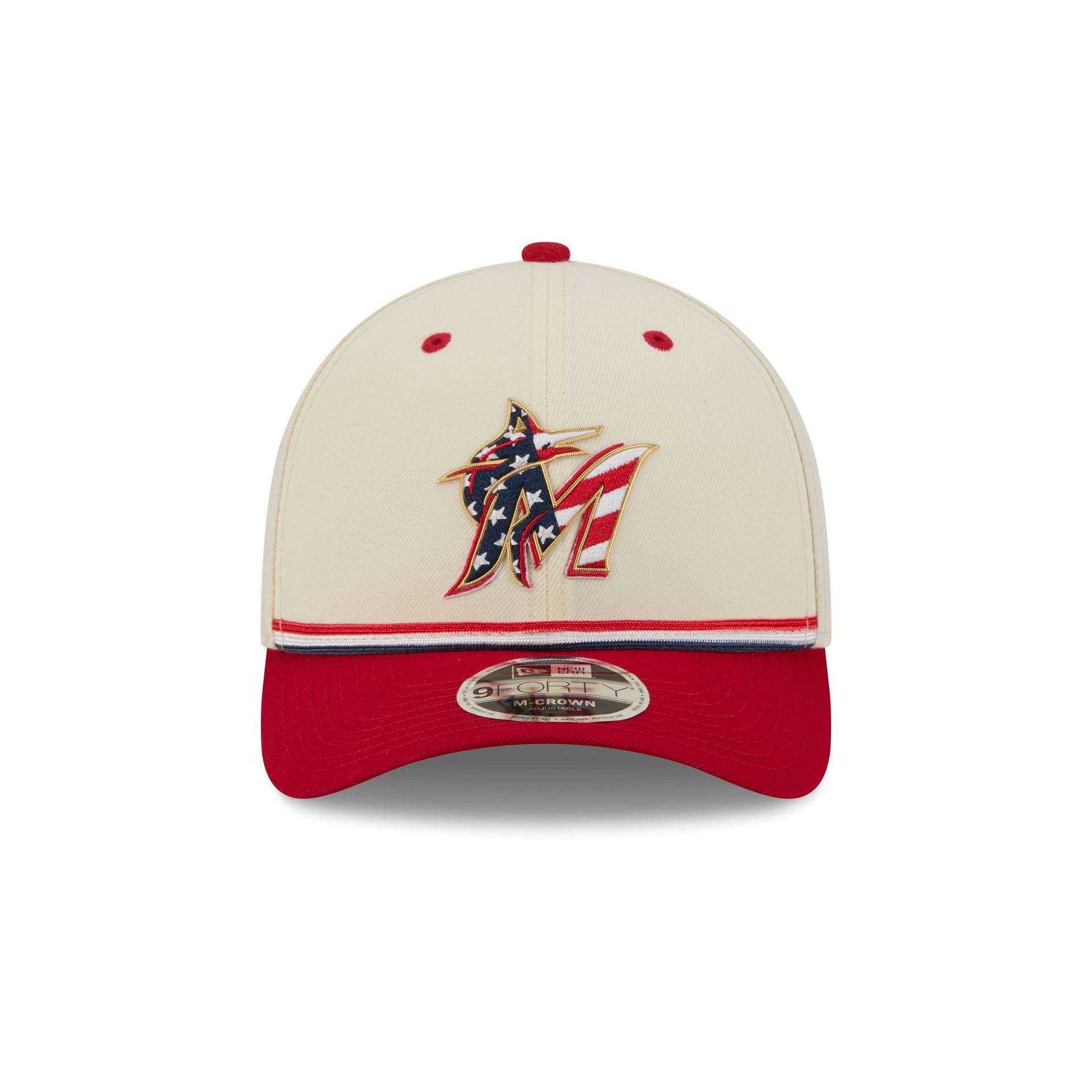 Miami Marlins Independence Day 2026 9FORTY M-Crown Snapback Hat