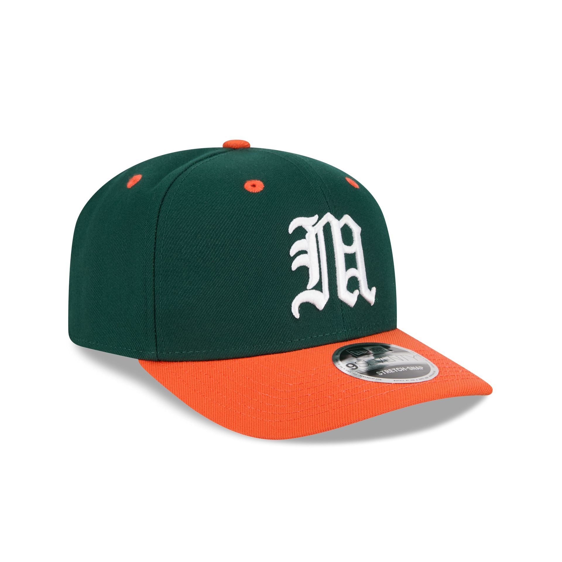New Era x adidas Miami Hurricanes Dark Green 9SEVENTY Stretch-Snap Hat