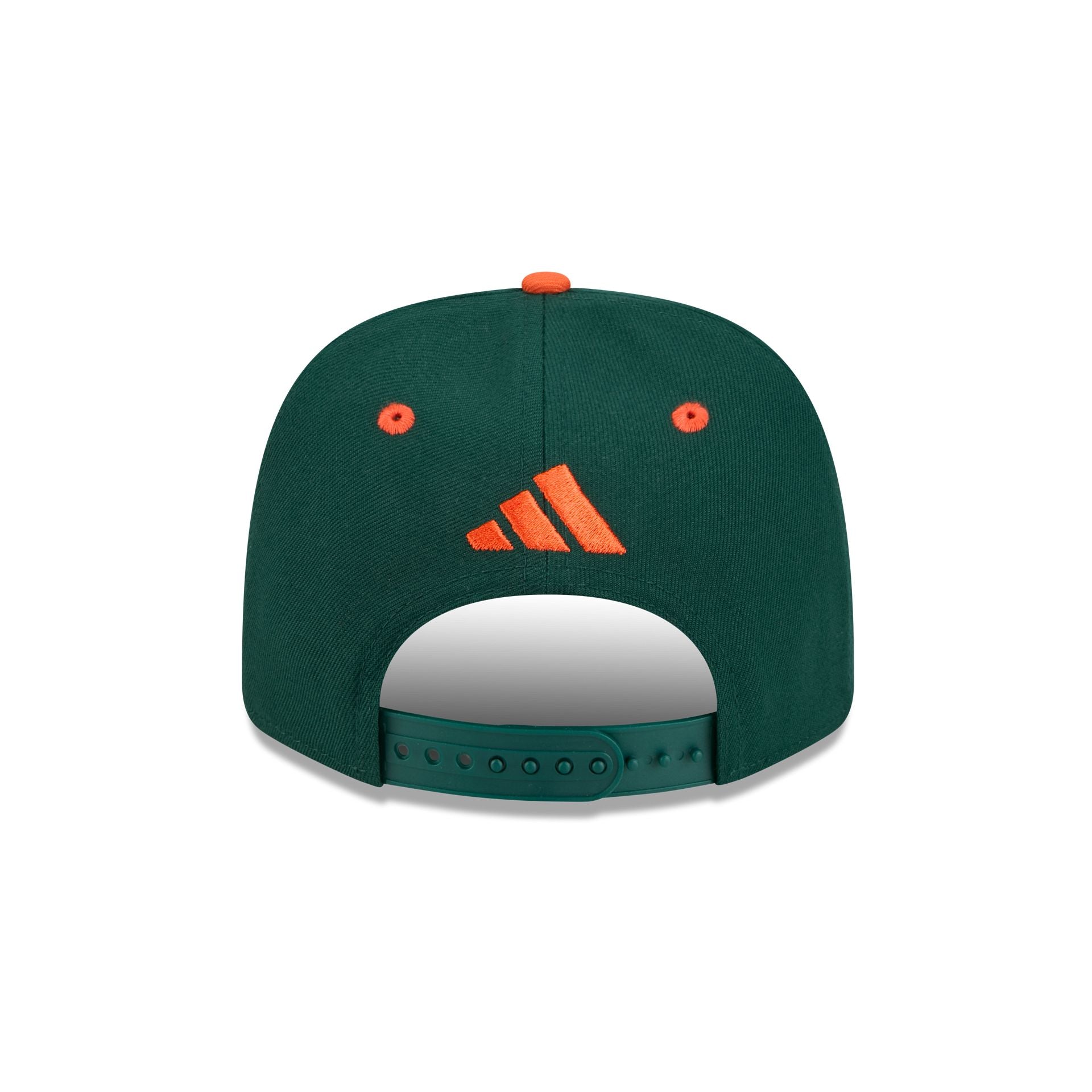 New Era x adidas Miami Hurricanes Dark Green 9SEVENTY Stretch-Snap Hat