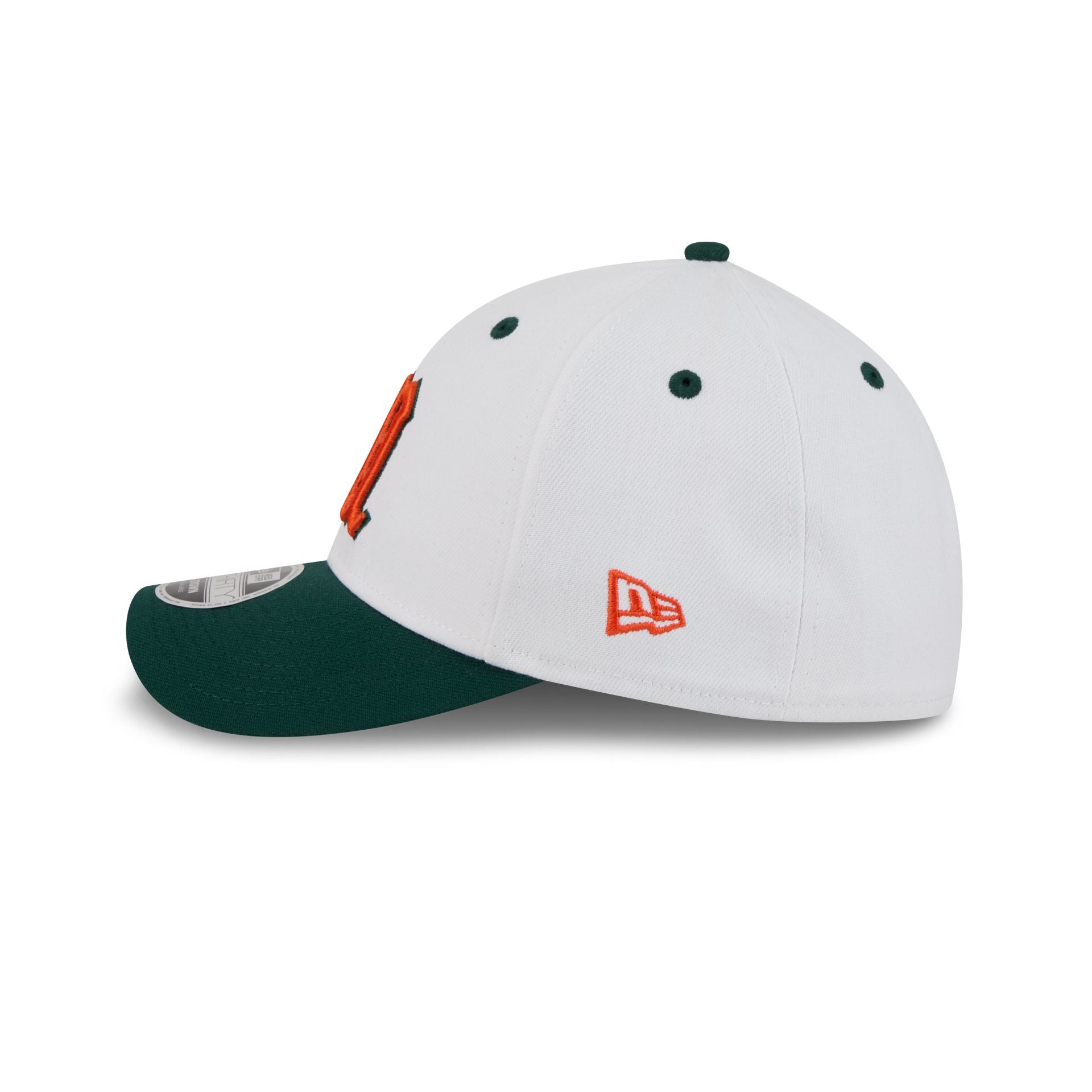 New Era x adidas Miami Hurricanes White 39THIRTY M-Crown Stretch Fit Hat