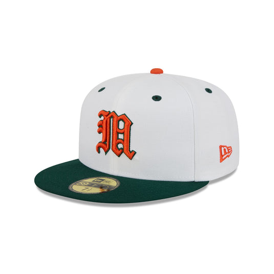 New Era x adidas Miami Hurricanes White 59FIFTY Fitted Hat - New Era Cap