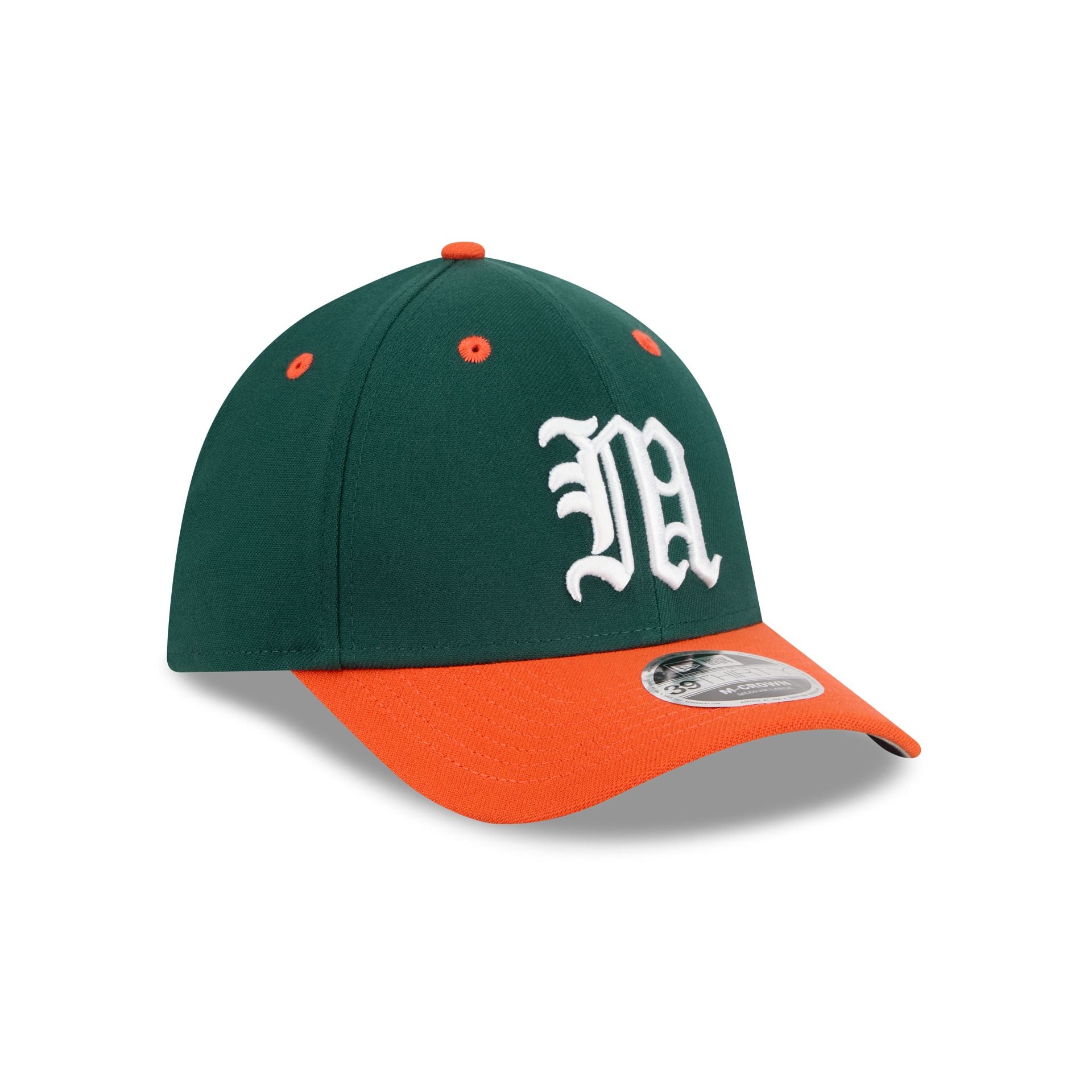 New Era x adidas Miami Hurricanes Dark Green 39THIRTY M-Crown Stretch Fit Hat