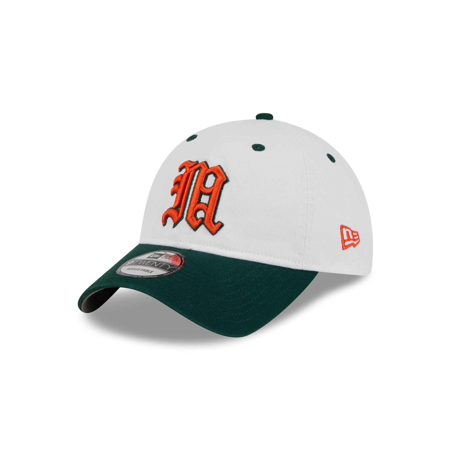 New Era x adidas Miami Hurricanes White 9TWENTY Adjustable Hat