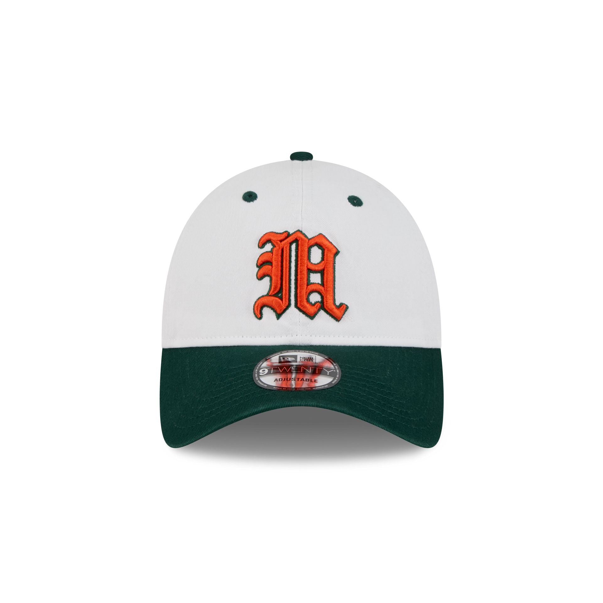 New Era x adidas Miami Hurricanes White 9TWENTY Adjustable Hat