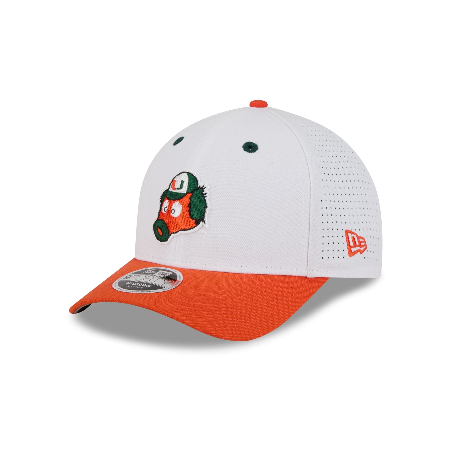 New Era x adidas Miami Hurricanes White Mascot 9FORTY M-Crown Snapback Hat