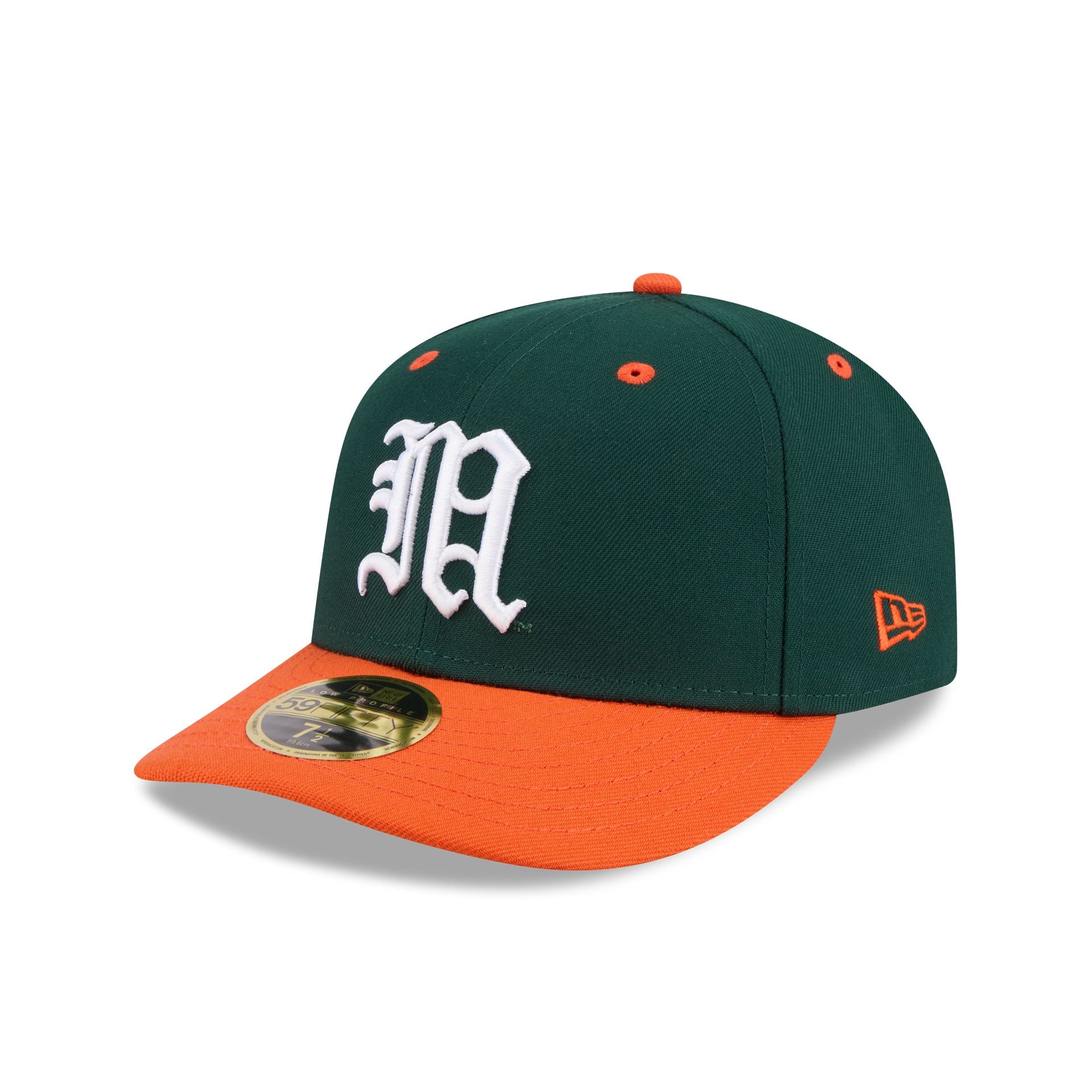 New Era x adidas Miami Hurricanes Dark Green Low Profile 59FIFTY Fitted Hat