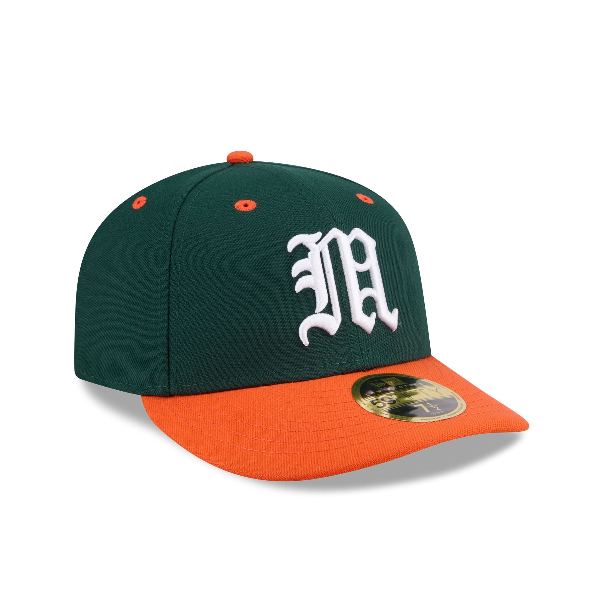 New Era x adidas Miami Hurricanes Dark Green Low Profile 59FIFTY Fitted Hat