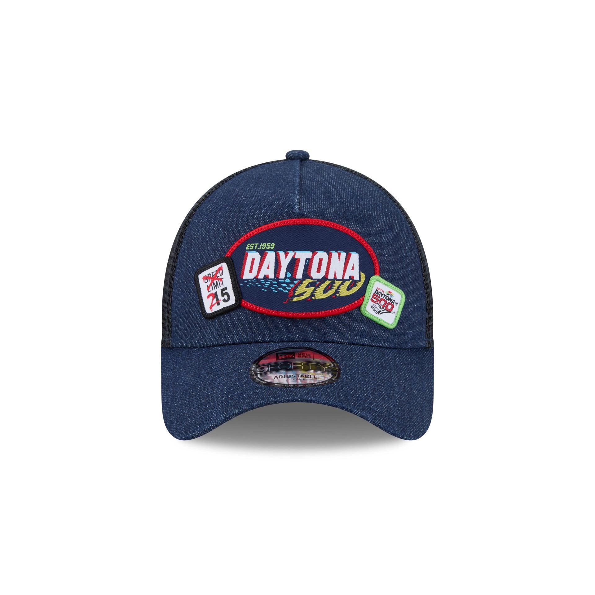 NASCAR DAYTONA 500 Denim 9FORTY A-Frame Trucker Hat