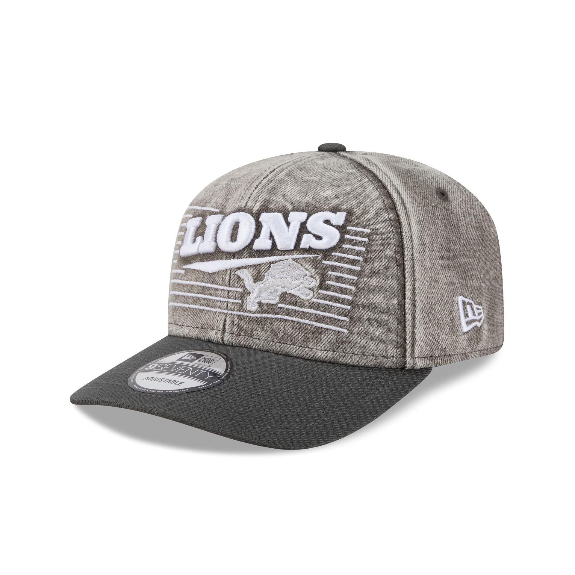 Detroit Lions Washed Denim 9SEVENTY Adjustable Hat