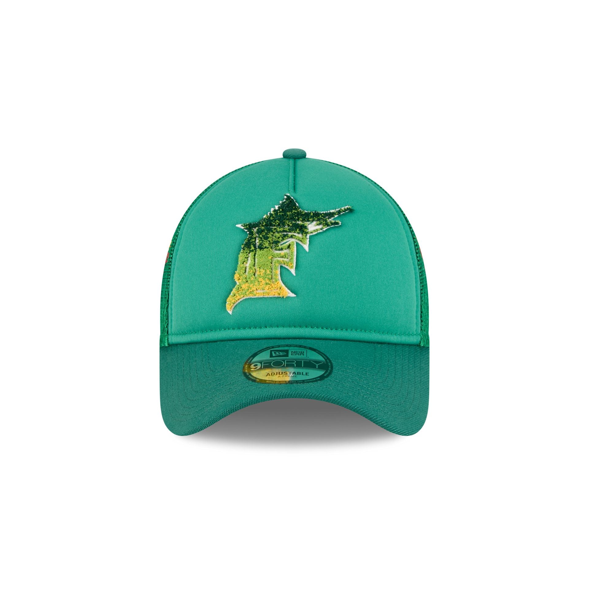 Miami Marlins Gradient Logo 9FORTY A-Frame Trucker Hat