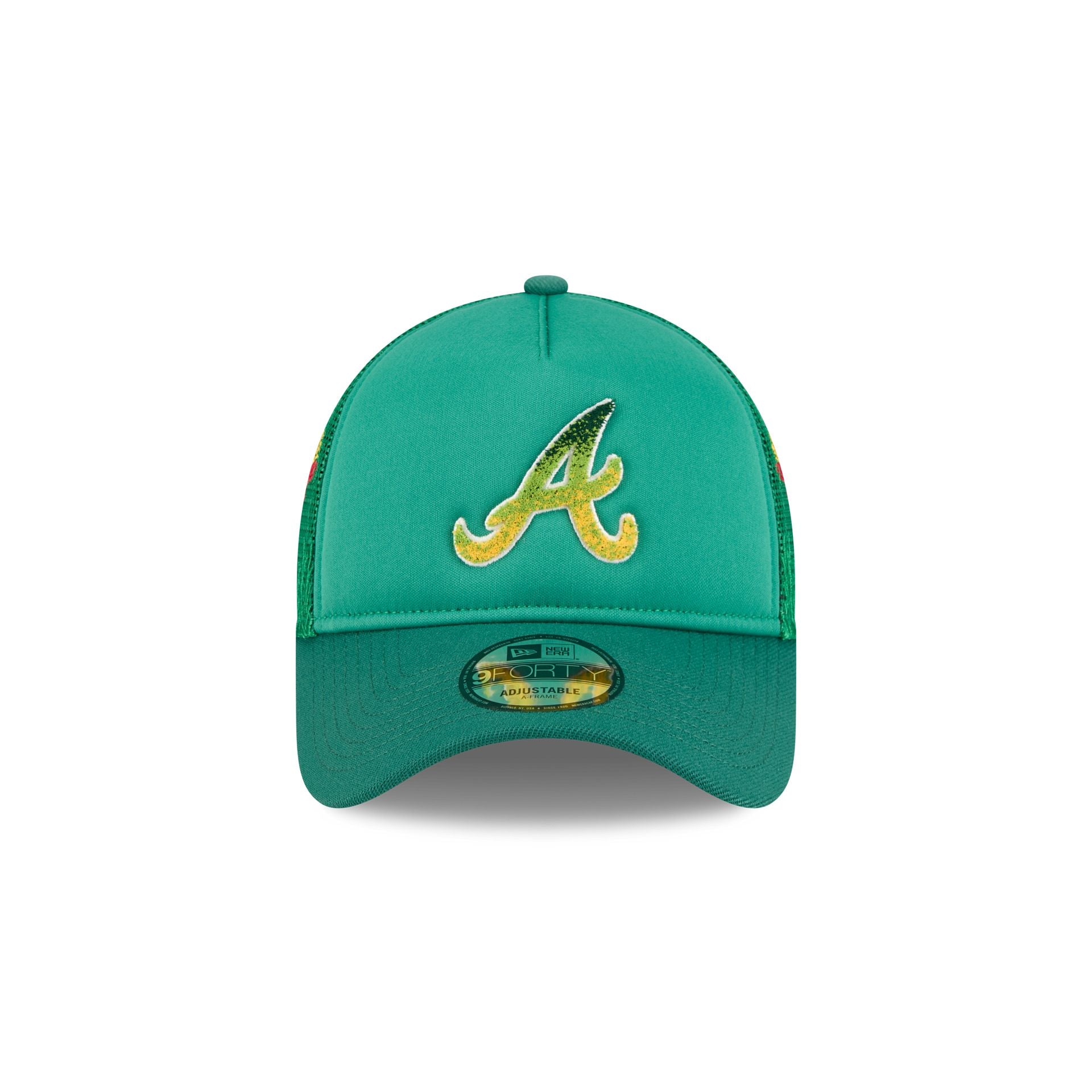 Atlanta Braves Gradient Logo 9FORTY A-Frame Trucker Hat