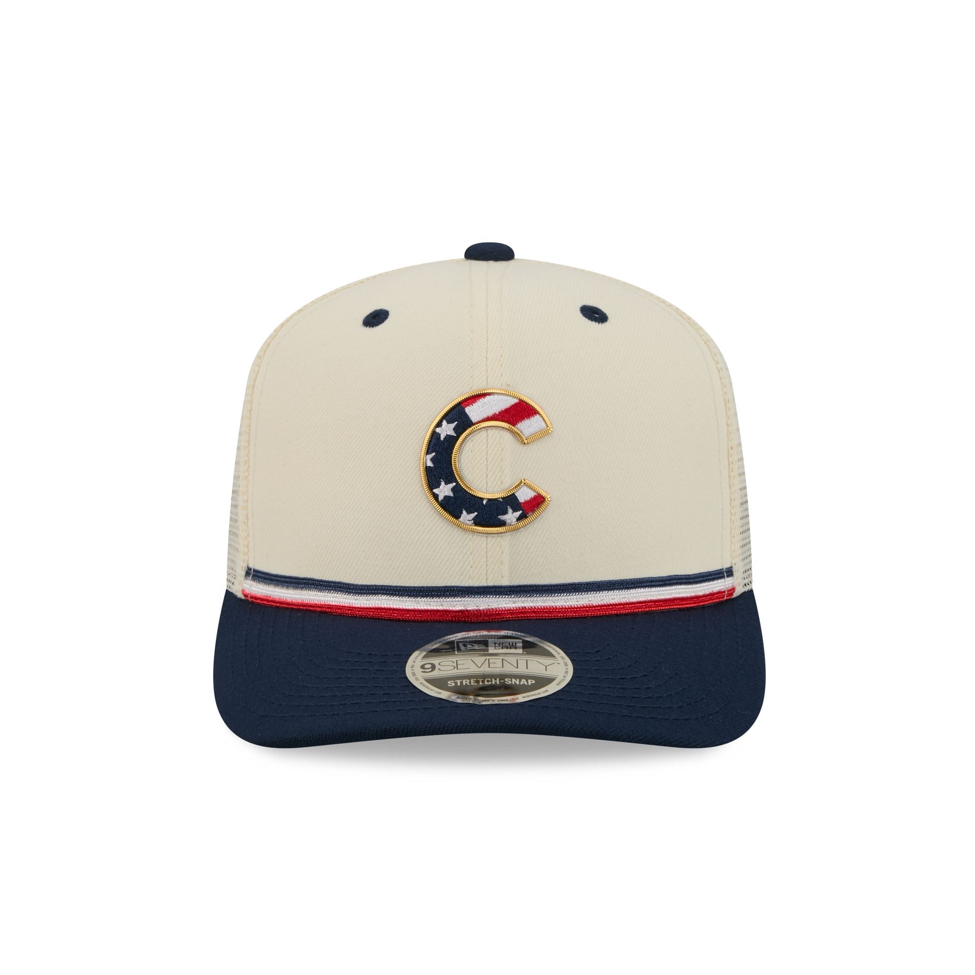 Chicago Cubs Independence Day 2026 9SEVENTY Trucker Hat