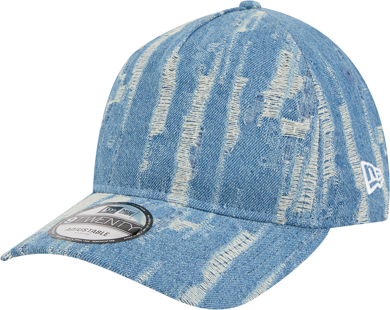 New Era Cap Bronze Tier Frayed Denim 9TWENTY A-Frame Adjustable Hat