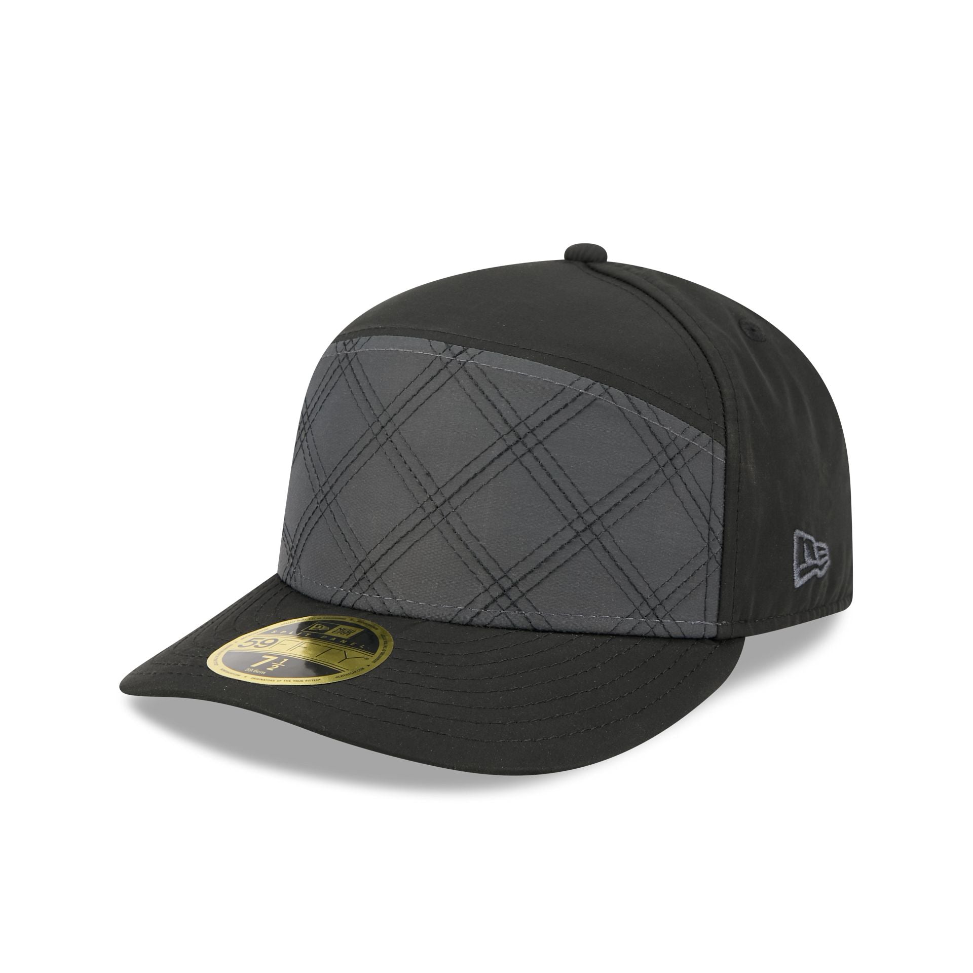 New Era Cap Silver Tier Quilted Split Panel 59FIFTY Fitted Hat