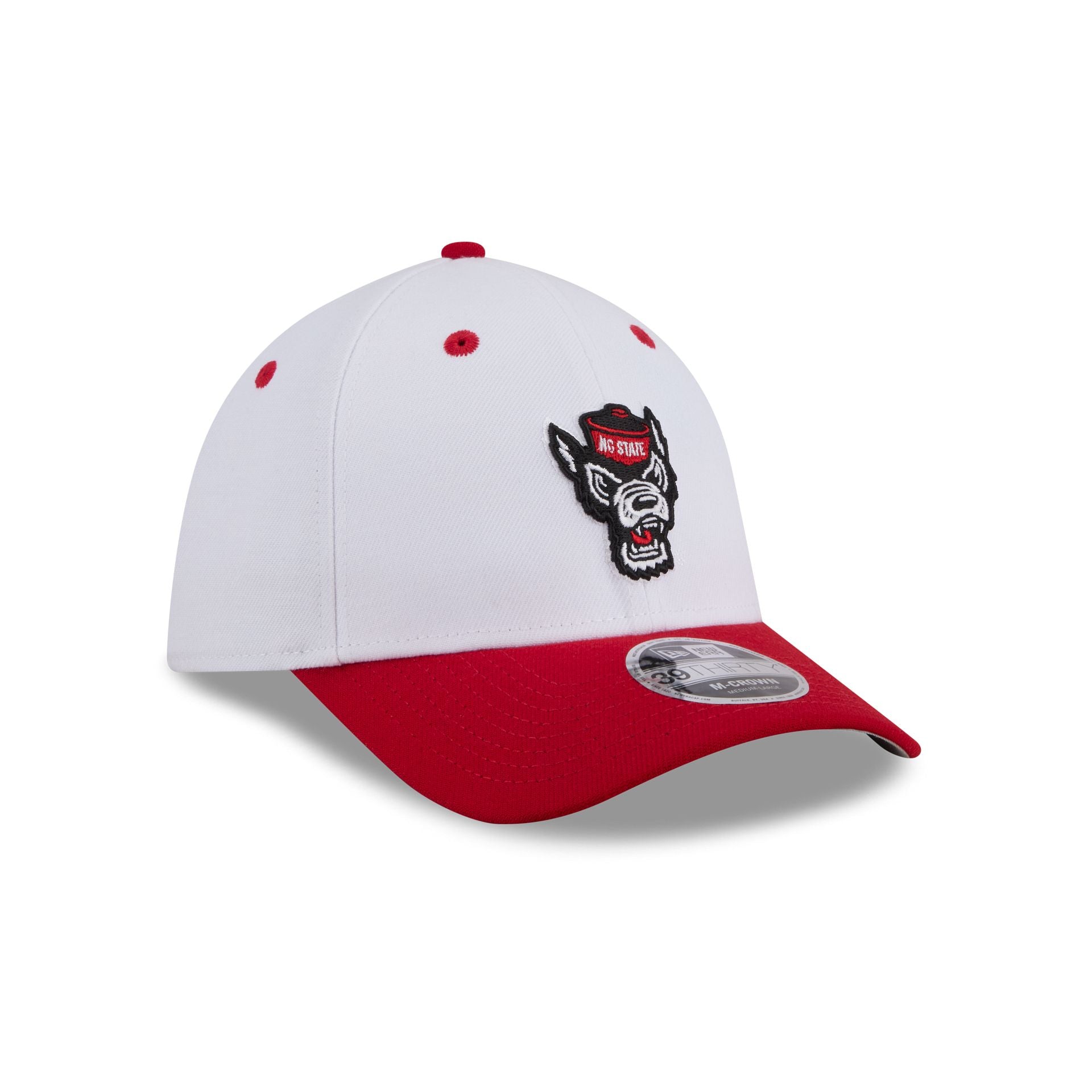 New Era x adidas NC State Wolfpack White 39THIRTY M-Crown Stretch Fit Hat