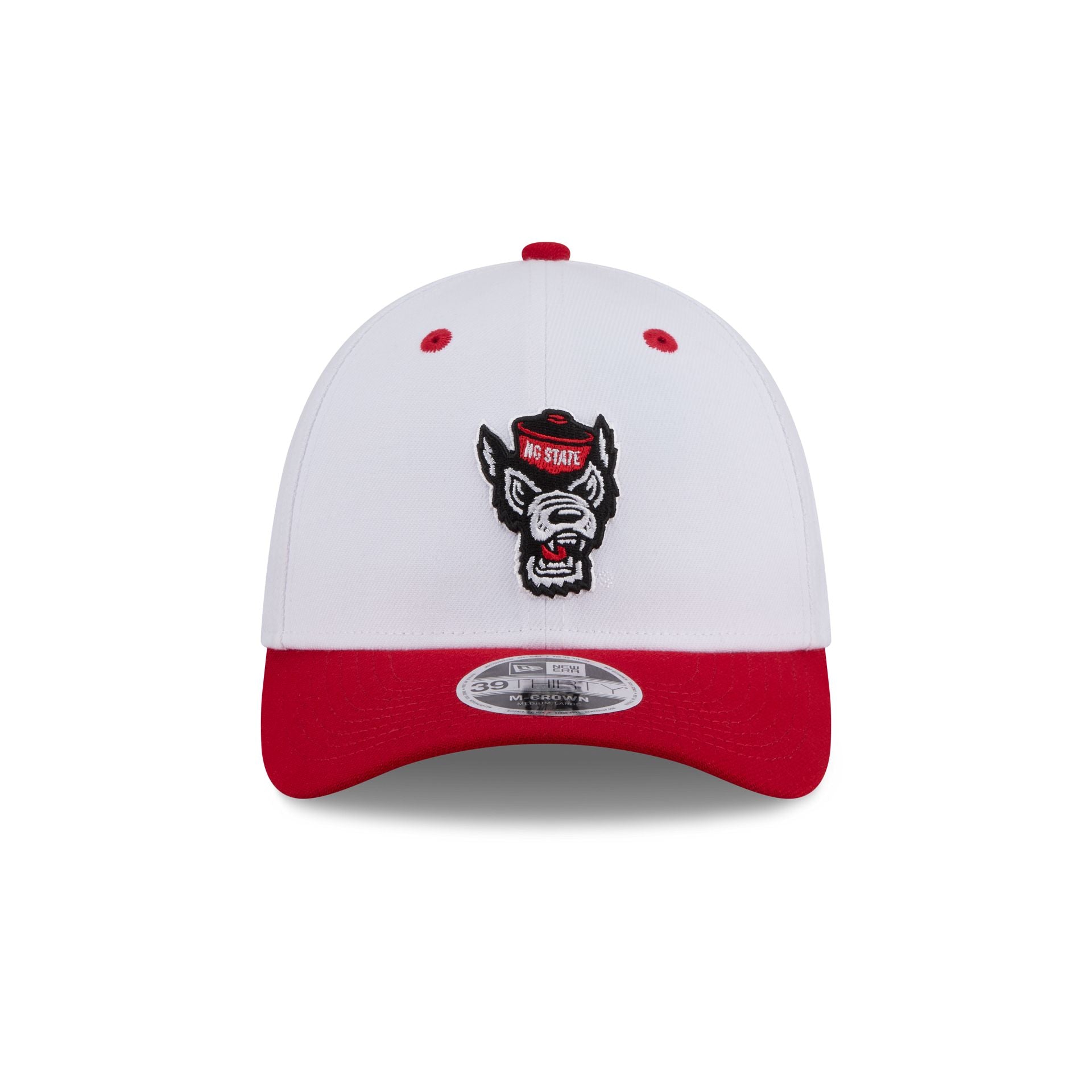 New Era x adidas NC State Wolfpack White 39THIRTY M-Crown Stretch Fit Hat