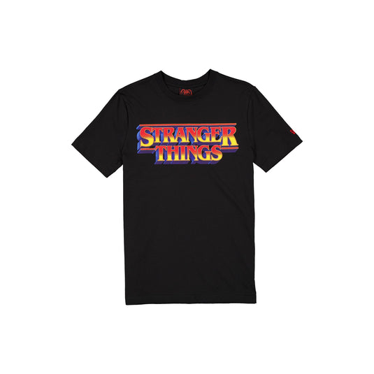 Stranger Things Logo Black T-Shirt - New Era Cap
