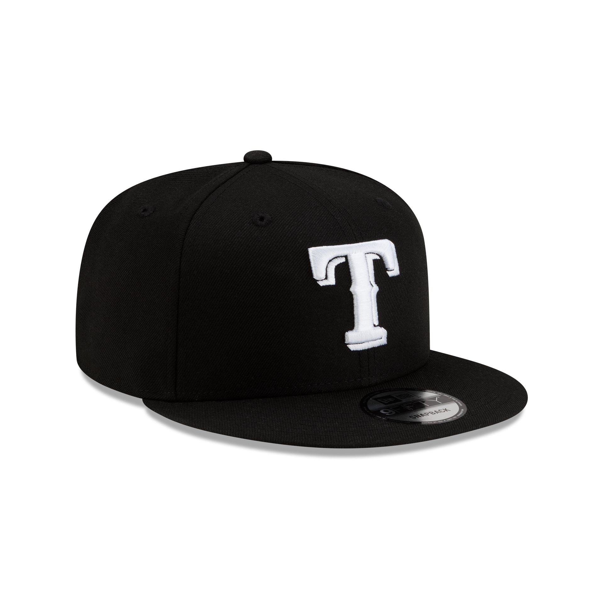 Texas Rangers Basic Black & White 9FIFTY Snapback Hat