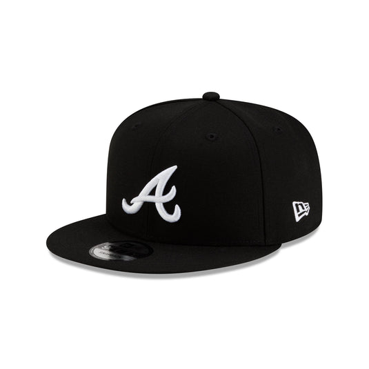 Atlanta Braves Basic Black & White 9FIFTY Snapback Hat - New Era Cap
