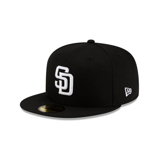 San Diego Padres Basic Black & White 59FIFTY Fitted Hat - New Era Cap
