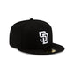 San Diego Padres Basic Black & White 59FIFTY Fitted Hat