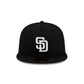 San Diego Padres Basic Black & White 59FIFTY Fitted Hat