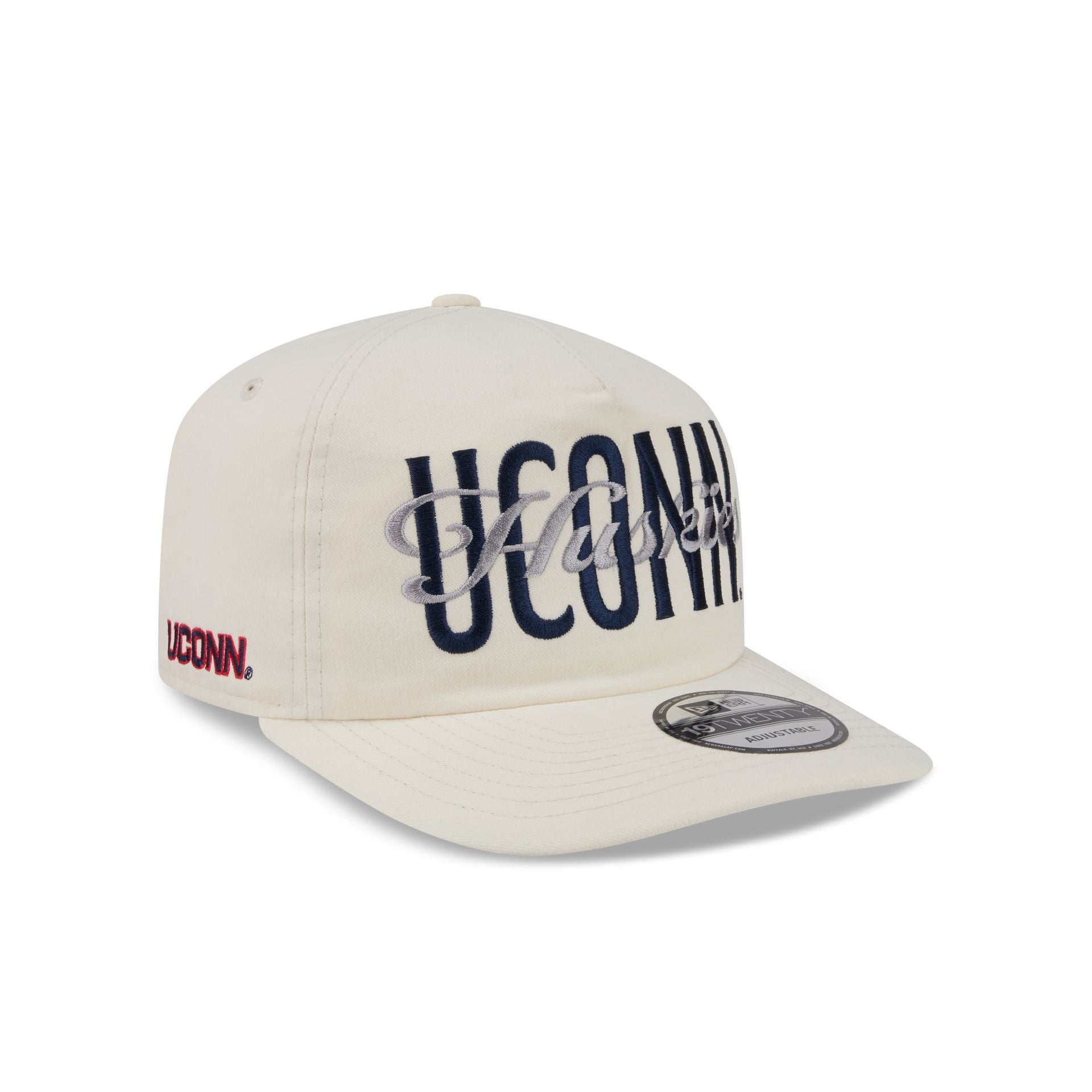 Connecticut Huskies Collegiate Script Ivory 19TWENTY Snapback Hat
