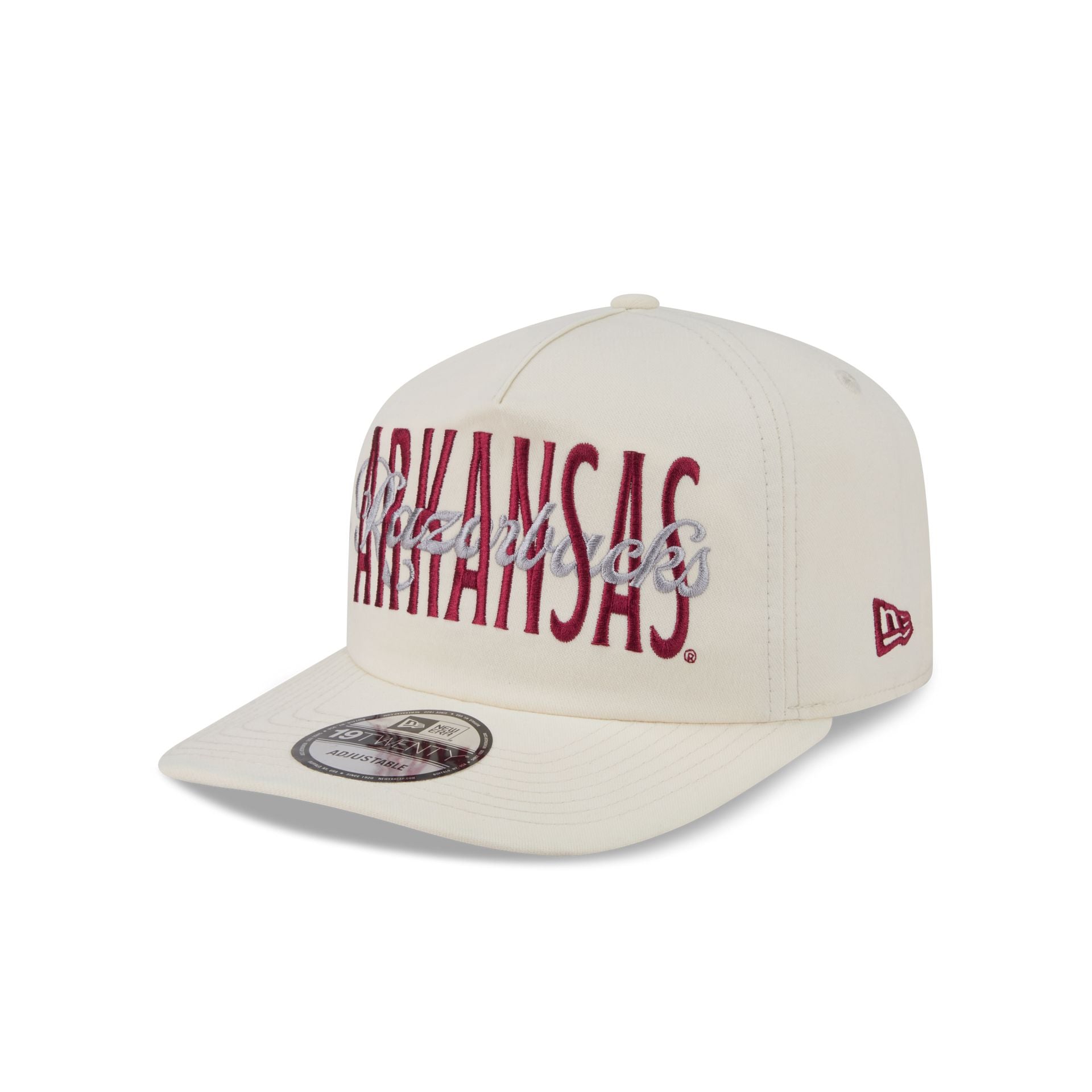 Arkansas Razorbacks Collegiate Script Ivory 19TWENTY Snapback Hat