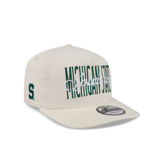 Michigan State Spartans Collegiate Script Ivory 19TWENTY Snapback Hat - New Era Cap