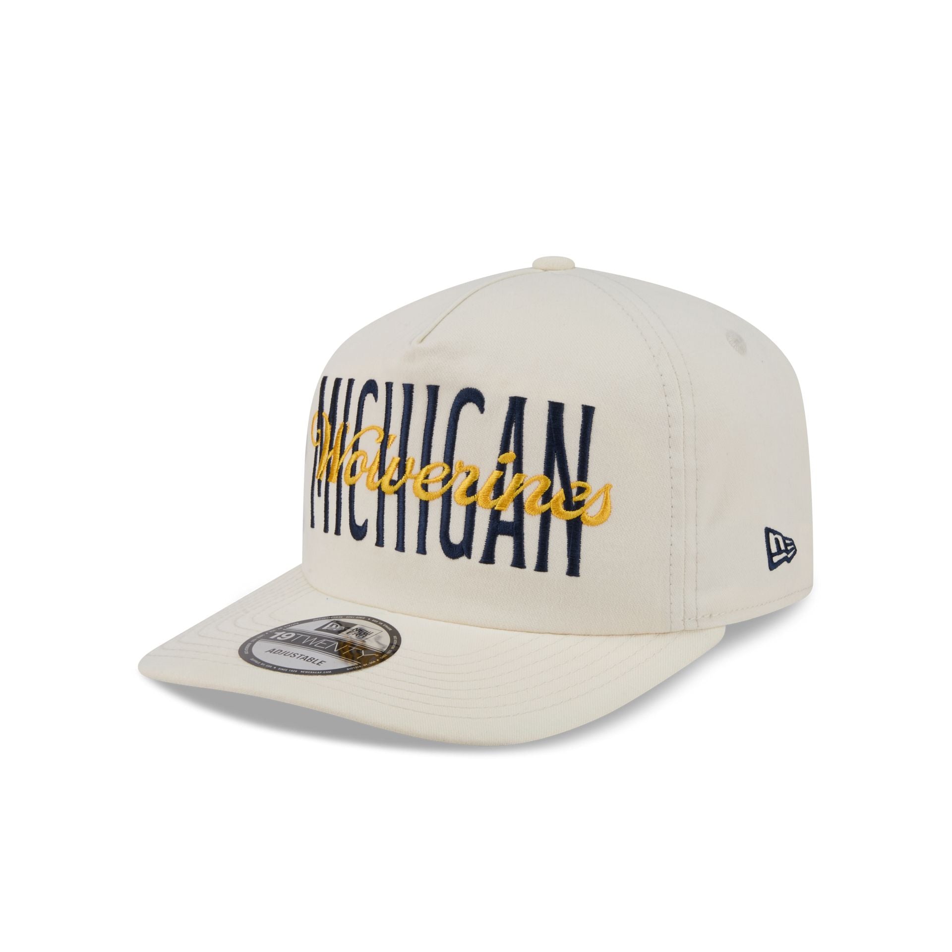 Michigan Wolverines Collegiate Script Ivory 19TWENTY Snapback Hat