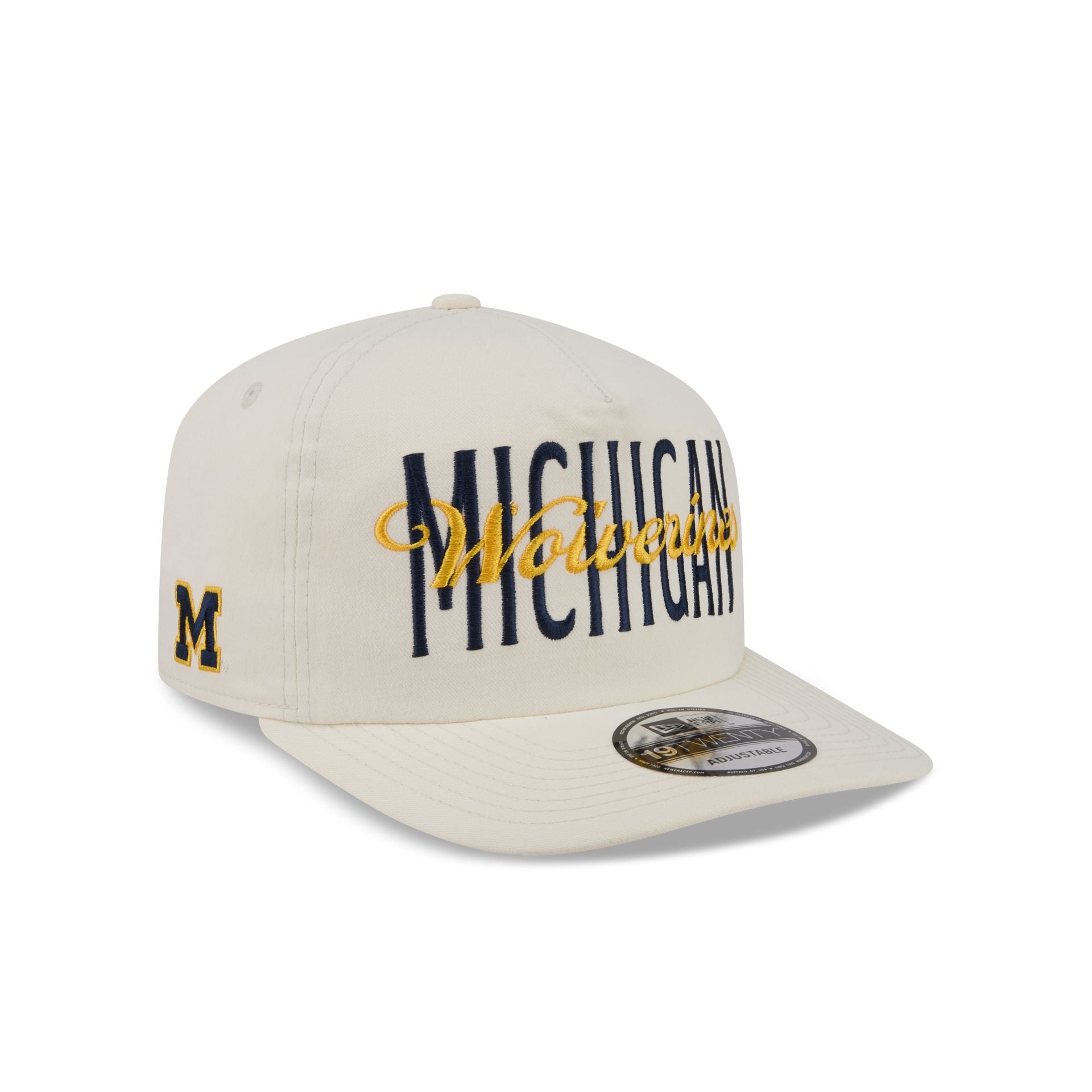 Michigan Wolverines Collegiate Script Ivory 19TWENTY Snapback Hat
