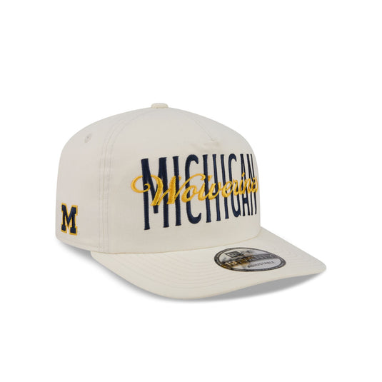 Michigan Wolverines Collegiate Script Ivory 19TWENTY Snapback Hat - New Era Cap