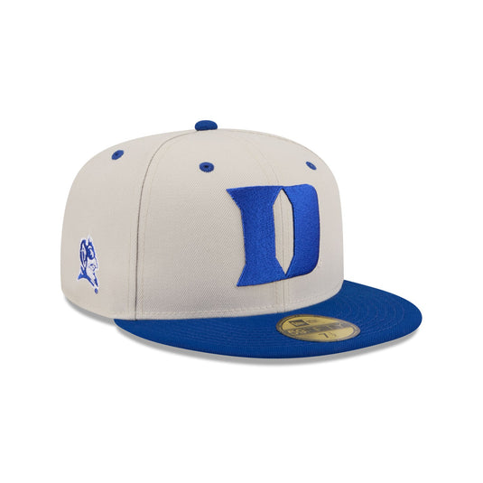 Duke Blue Devils Collegiate Two-Tone Chrome 59FIFTY Fitted Hat - New Era Cap