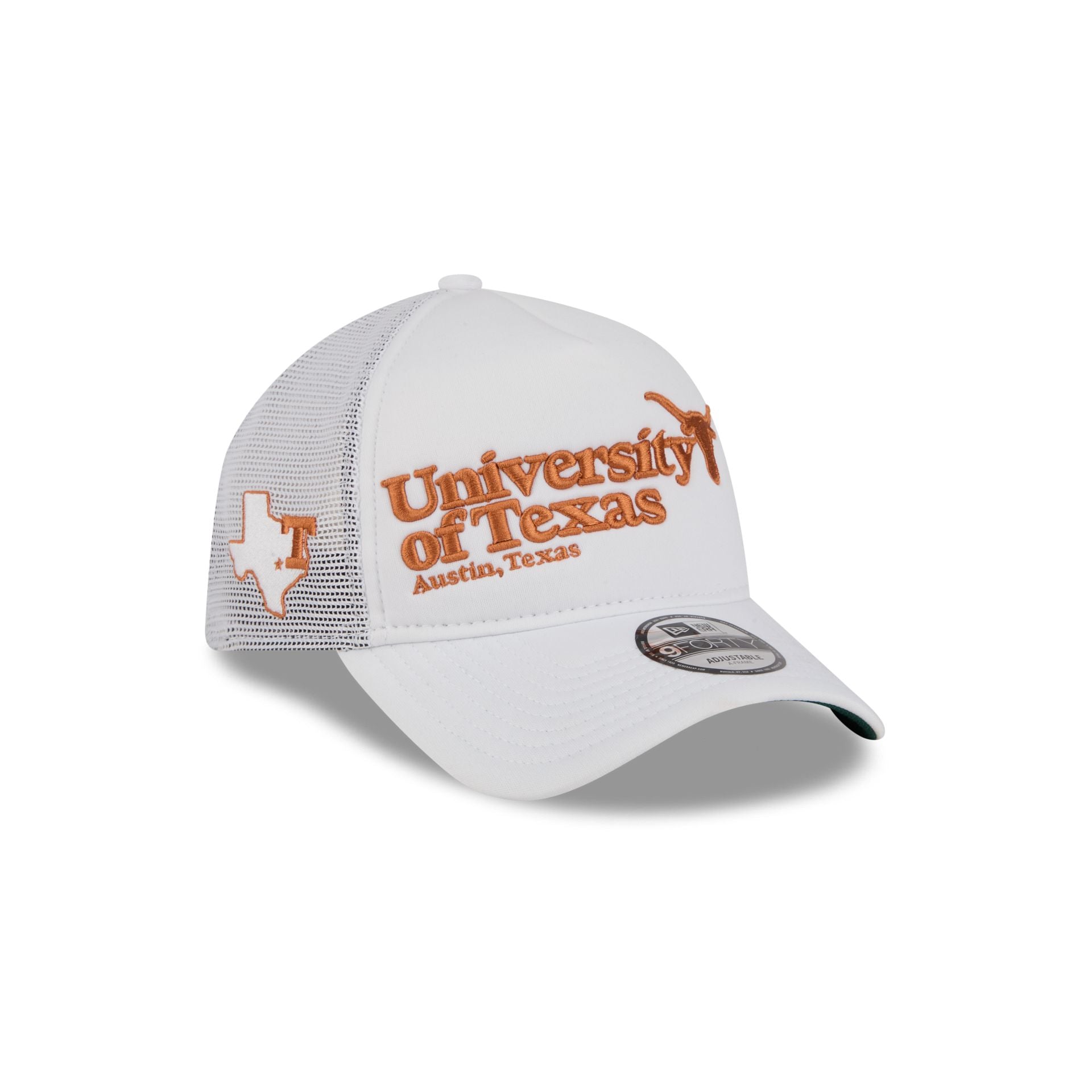 Ut Austin Riding Cap Texas Longhorns Collegiate City, State 9FORTY A-Frame Trucker Hat – New ...