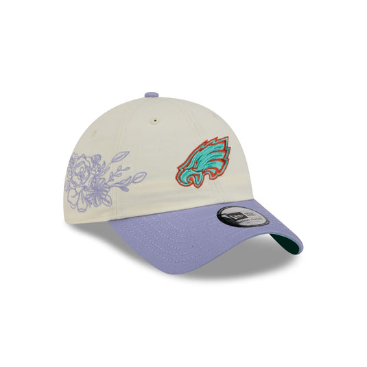 Philadelphia Eagles Lavender Flowers Casual Classic Adjustable Hat - New Era Cap