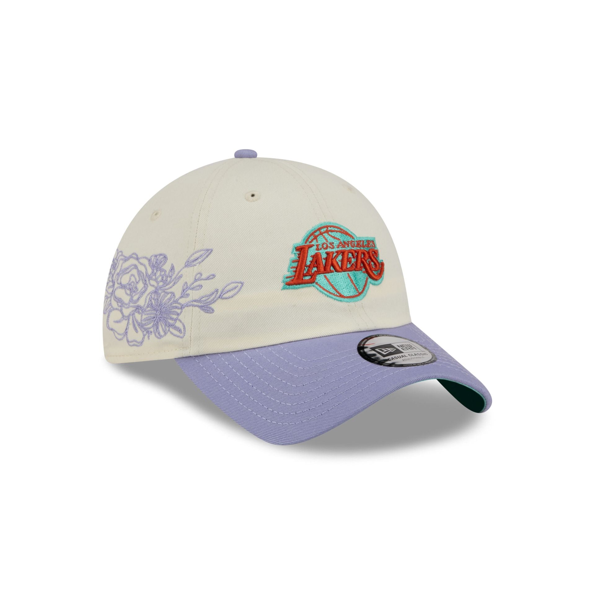 Los Angeles Lakers Lavender Flowers Casual Classic Adjustable Hat