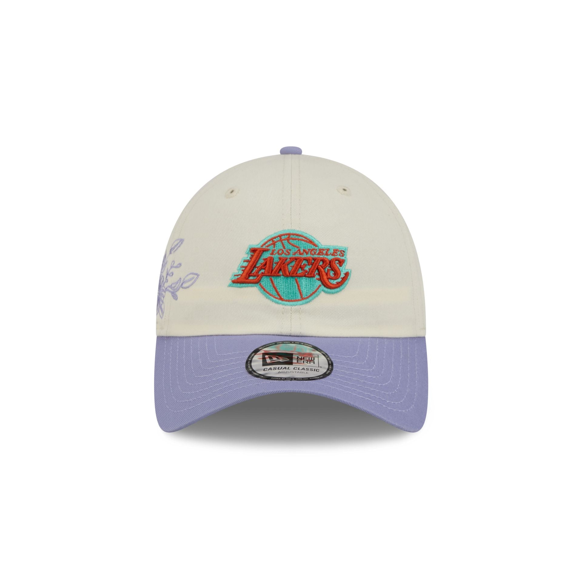 Los Angeles Lakers Lavender Flowers Casual Classic Adjustable Hat