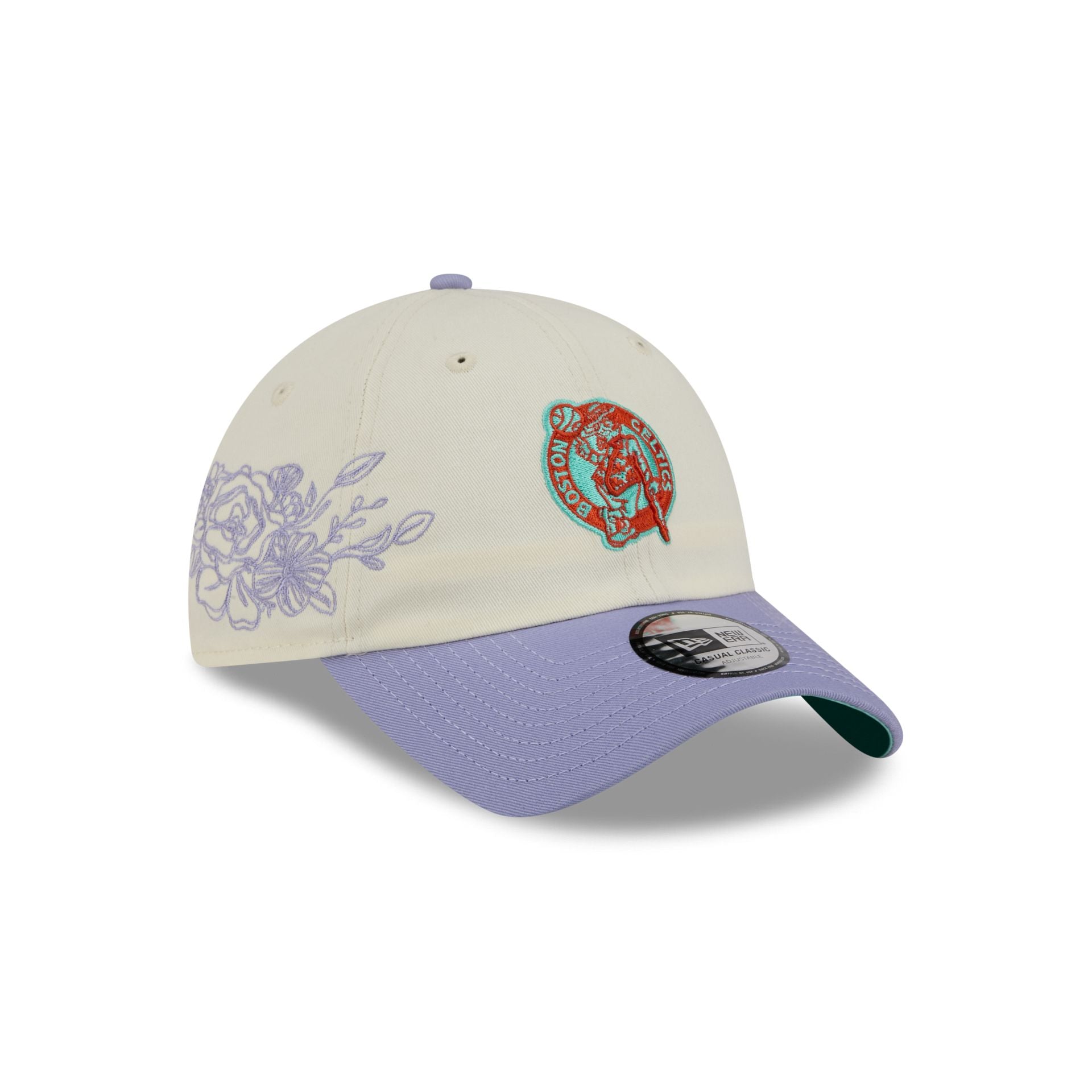 Boston Celtics Lavender Flowers Casual Classic Adjustable Hat