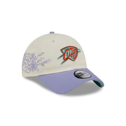 Oklahoma City Thunder Lavender Flowers Casual Classic Adjustable Hat - New Era Cap