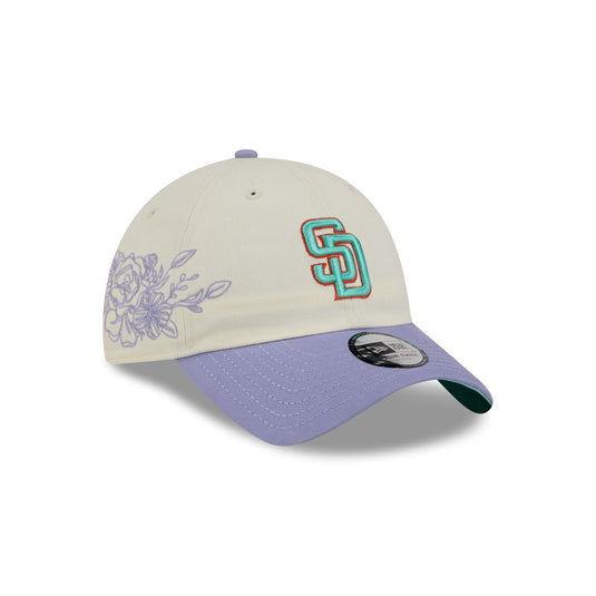 San Diego Padres Lavender Flowers Casual Classic Adjustable Hat - New Era Cap