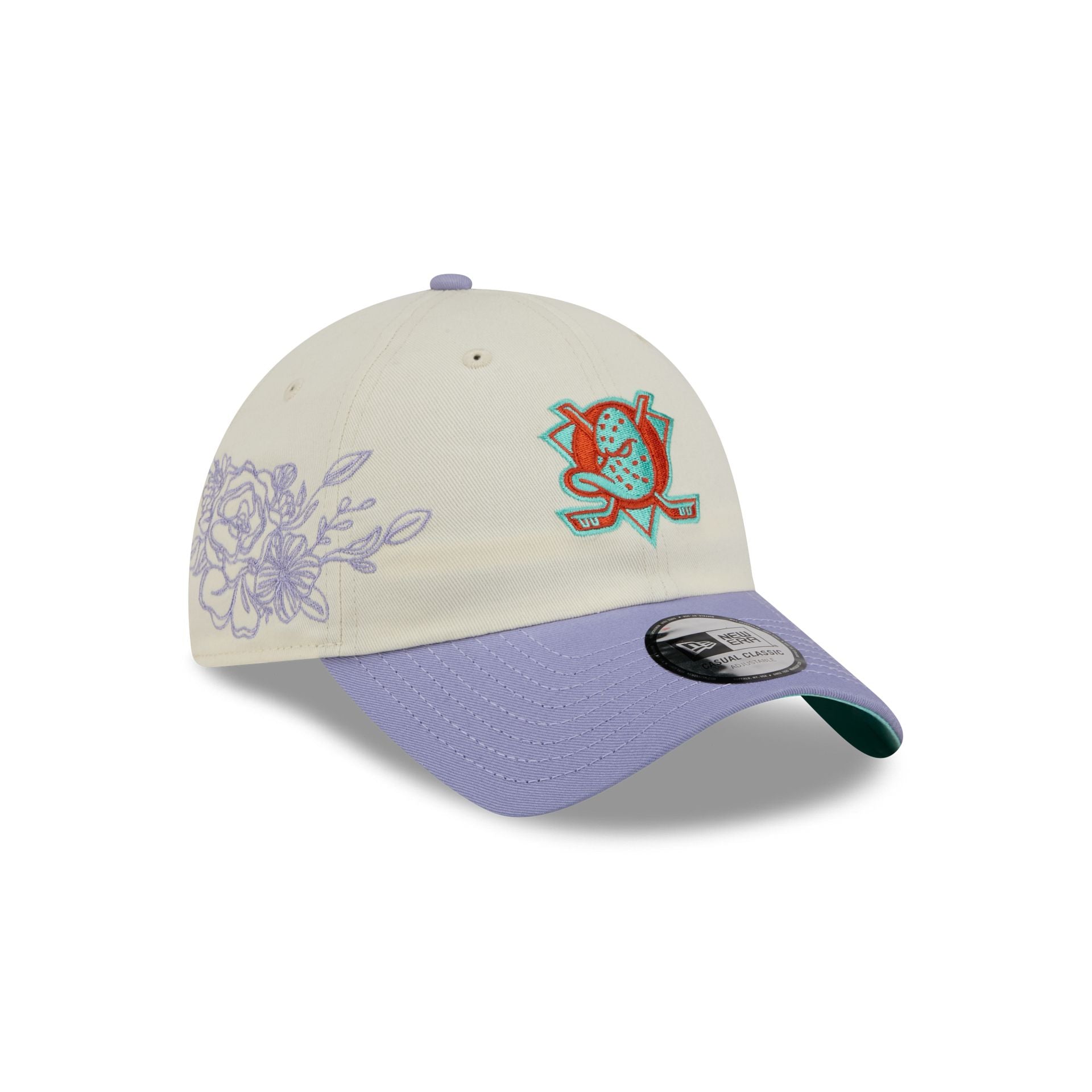 Anaheim Ducks Lavender Flowers Casual Classic Adjustable Hat