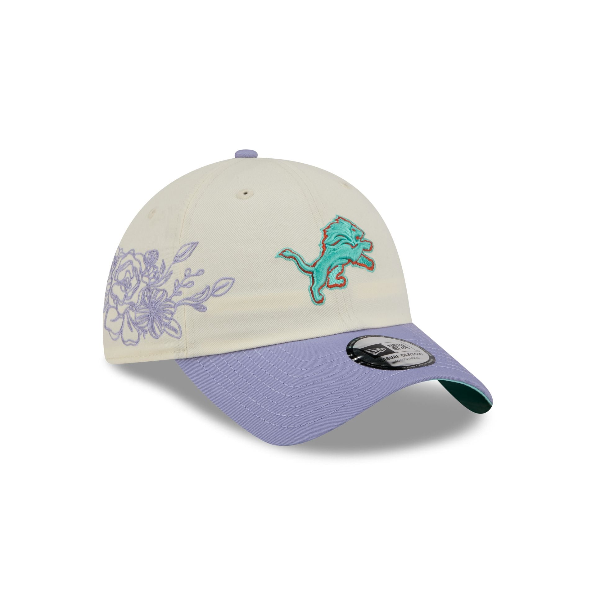 Detroit Lions Lavender Flowers Casual Classic Adjustable Hat