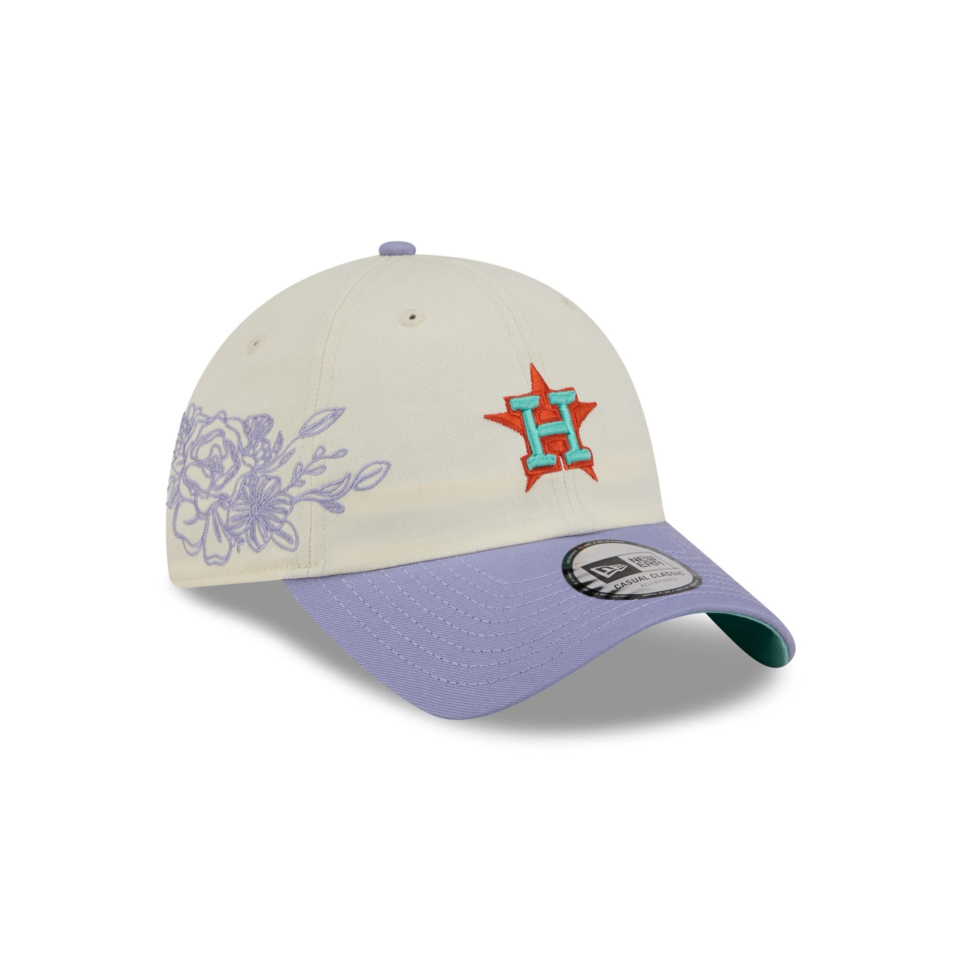 Houston Astros Lavender Flowers Casual Classic Adjustable Hat