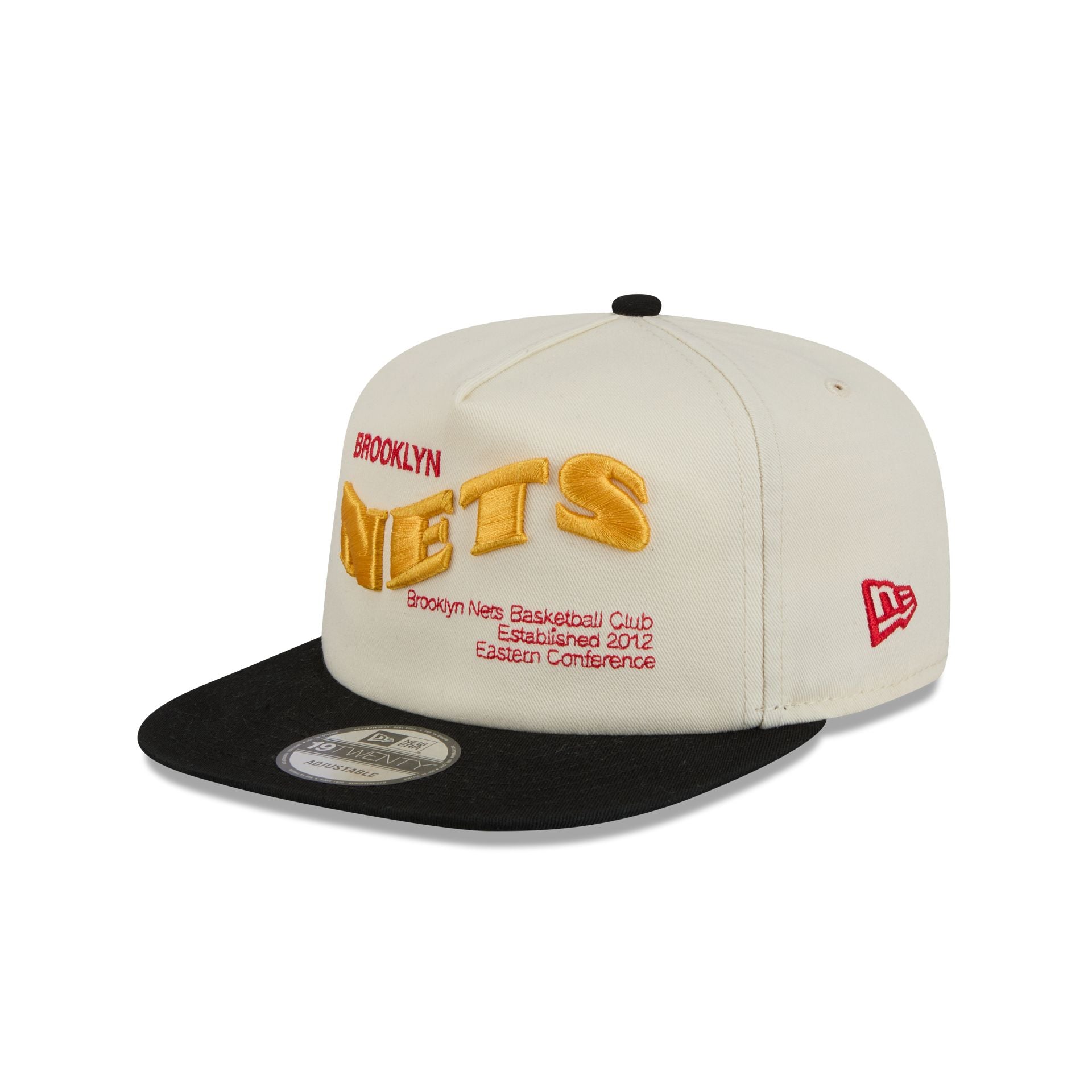 Brooklyn Nets Conference Script Chrome White 19TWENTY Adjustable Hat