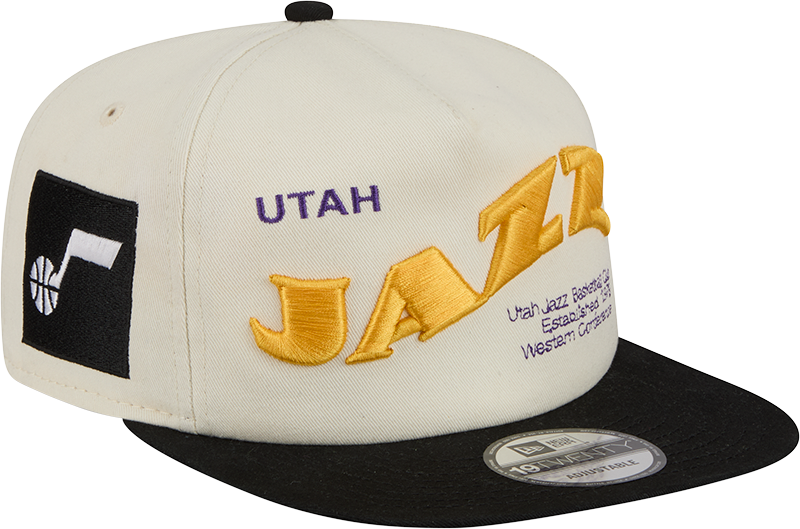 Utah Jazz Conference Script Chrome White 19TWENTY Adjustable Hat