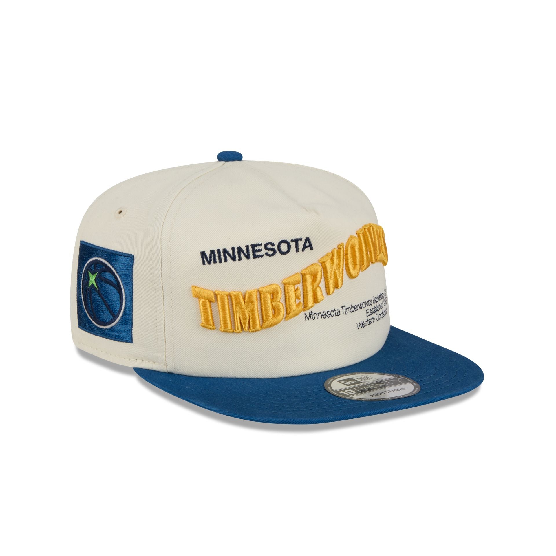 Minnesota Timberwolves Conference Script Chrome White 19TWENTY Adjustable Hat