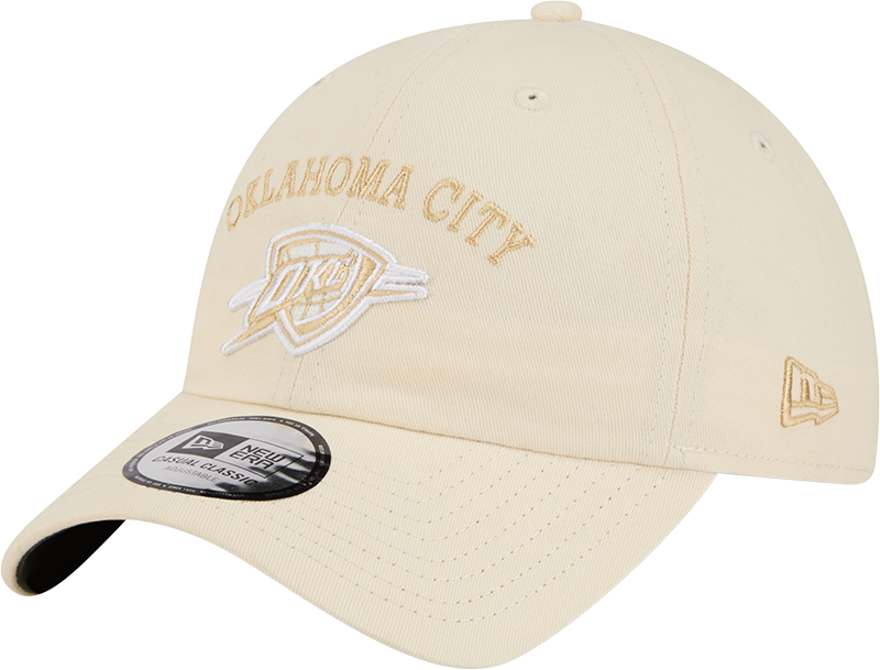 Oklahoma City Thunder Team Logo Cream Casual Classic Adjustable Hat