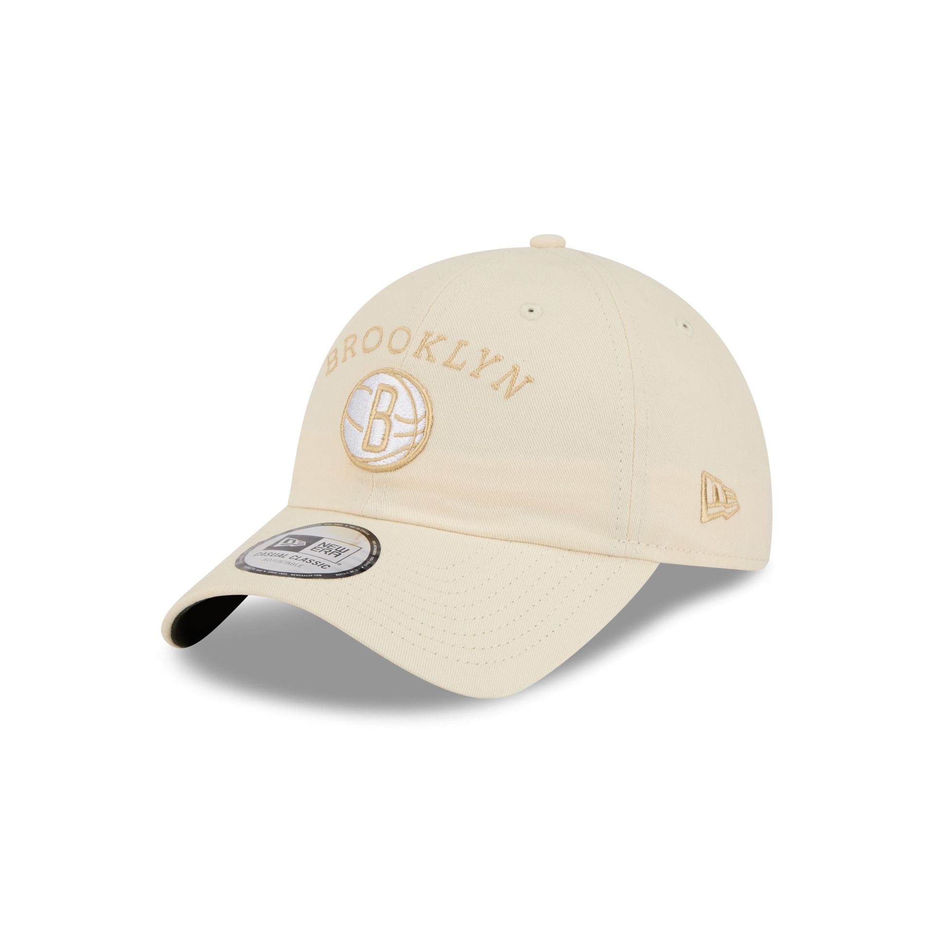 Brooklyn Nets Team Logo Cream Casual Classic Adjustable Hat