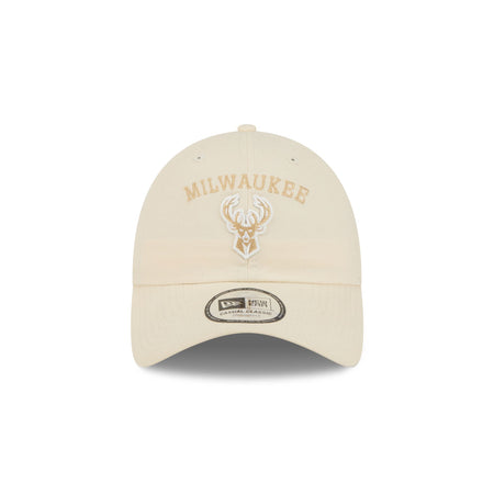 Milwaukee Bucks Team Logo Cream Casual Classic Adjustable Hat