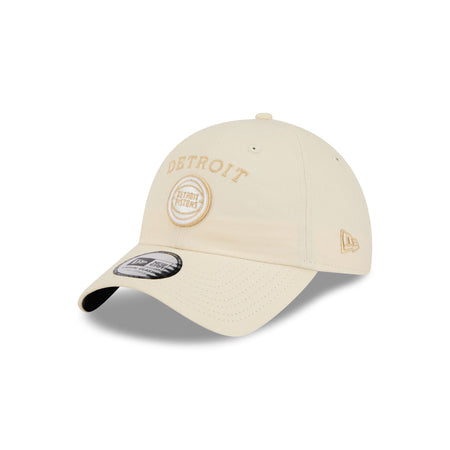 Detroit Pistons Team Logo Cream Casual Classic Adjustable Hat